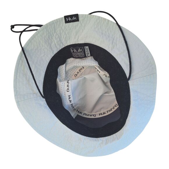 HUK High Performance Bucket Boonie Fishing Hat OSFM Oyster Light Neutral Nylon - Picture 2 of 14